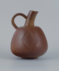 Nils Thorsson (1898-1975) for Royal Copenhagen, stoneware jug with brownish glaze.
