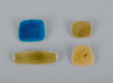 Ole Bjørn Krüger (1922-2007), Danish sculptor and ceramicist. Four unique brooches in