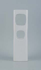European studio ceramicist. Unique vase with eight holes in white glaze.