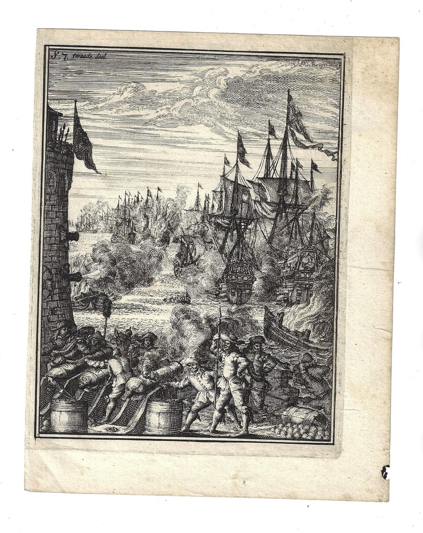 1683 Engraving Dutch Navy Bosch (1 of 1)