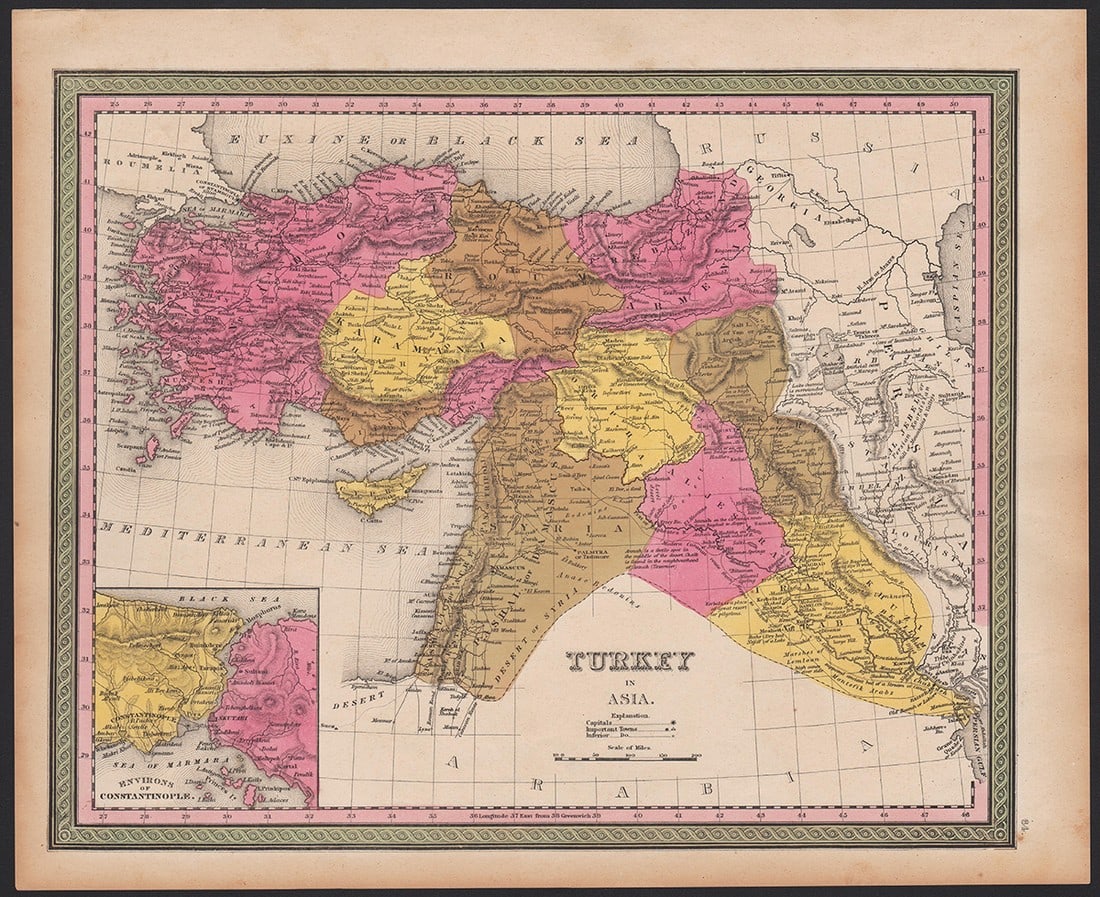 1848 Turkey in Asia by S. Augustus Mitchell (1 of 4)