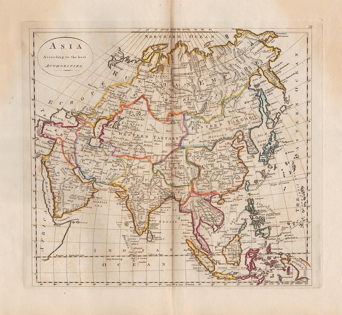 Very scarce 1816 map of Asia from Mathew Carey (1 of 5)