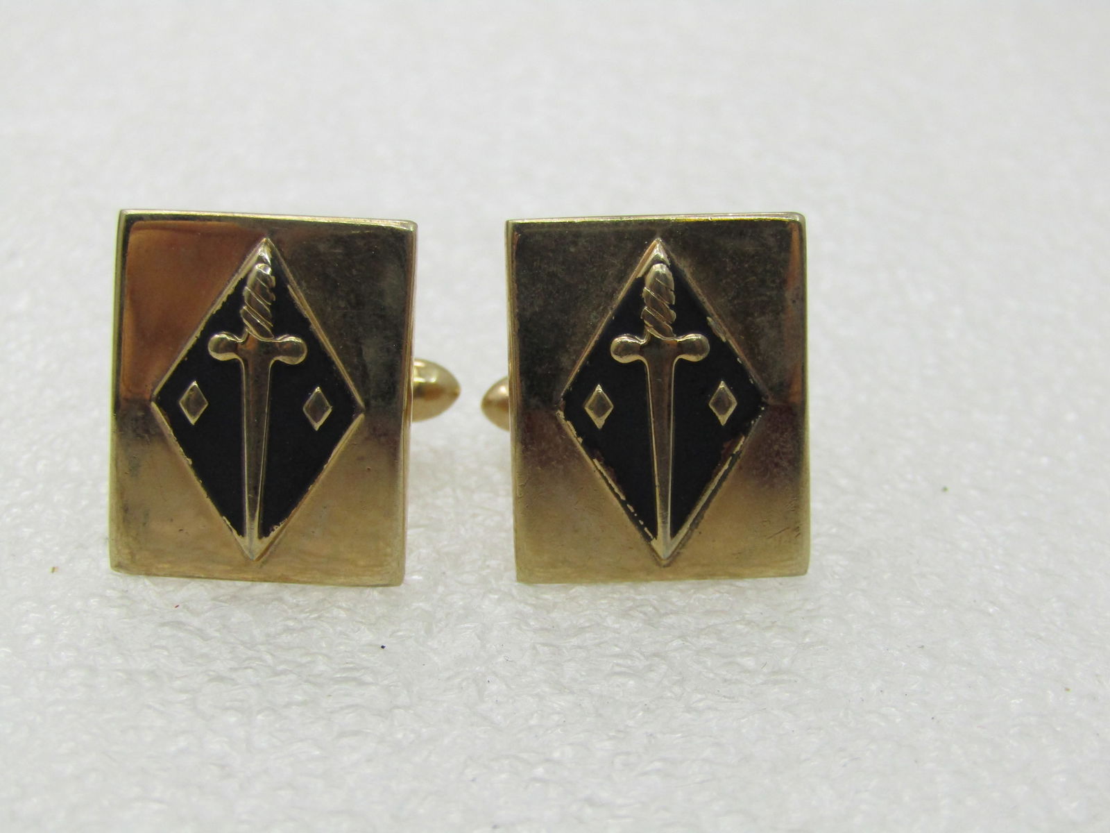 Vintage Swank Men's Sword Cufflinks, 1950's-1960's. Gold Tone, (1 of 6)