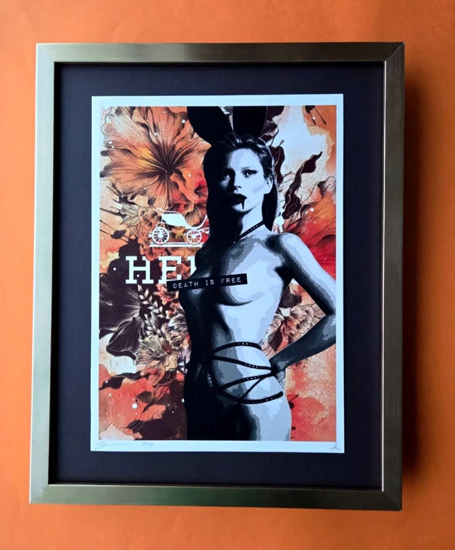 Death NYC Original FramedPop Art Hand Signed KATE MOSS FOR HERMES COA #8 (1 of 3)