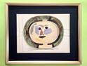 PABLO PICASSO BEAUTIFUL VINTAGE 1948 CERAMIQUE PRINT FRAMED + LARGE 16X20 in.