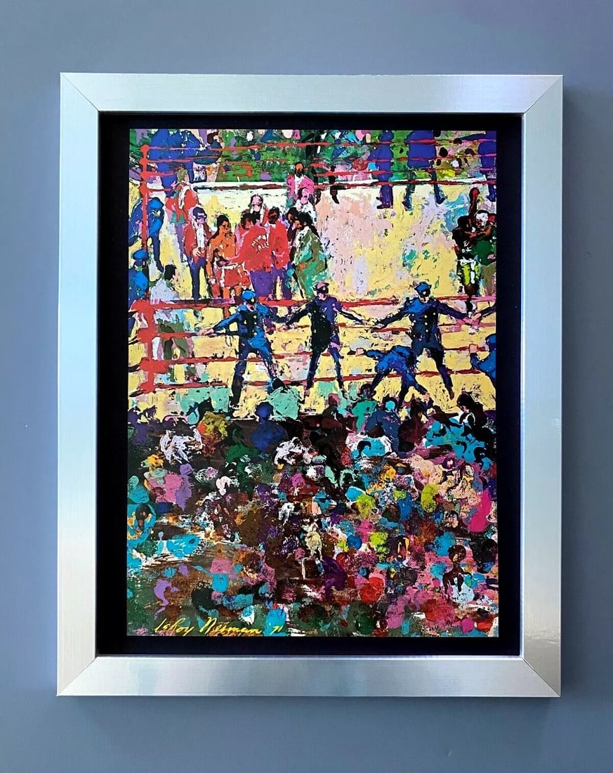 LeRoy Neiman " BOX " 1974 Signed Pop Art Mounted and Framed in New 11x14 LS (1 of 2)