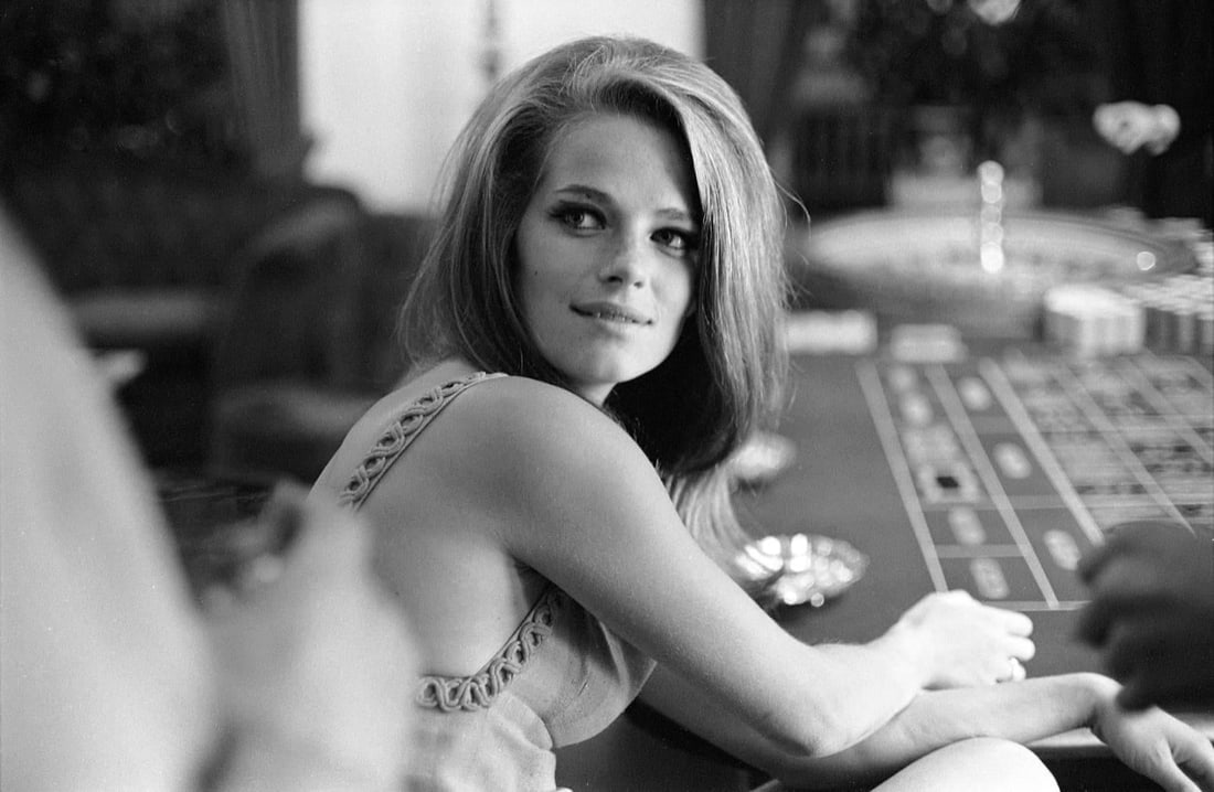 Ravishing Rampling' archival pigment print 1966 (printed later): Title: Ravishing Rampling' archival pigment print 1966 (printed later) Ravishing Rampling' archival pigment print 1966 Charlotte Rampling at The Pair of Shoes, a casino in London, 7th September 1966. 