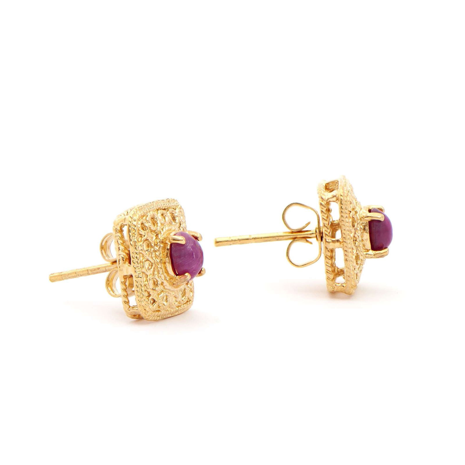 1.02 ctw Ruby 18K Gold Plated Designer Earrings (1 of 2)