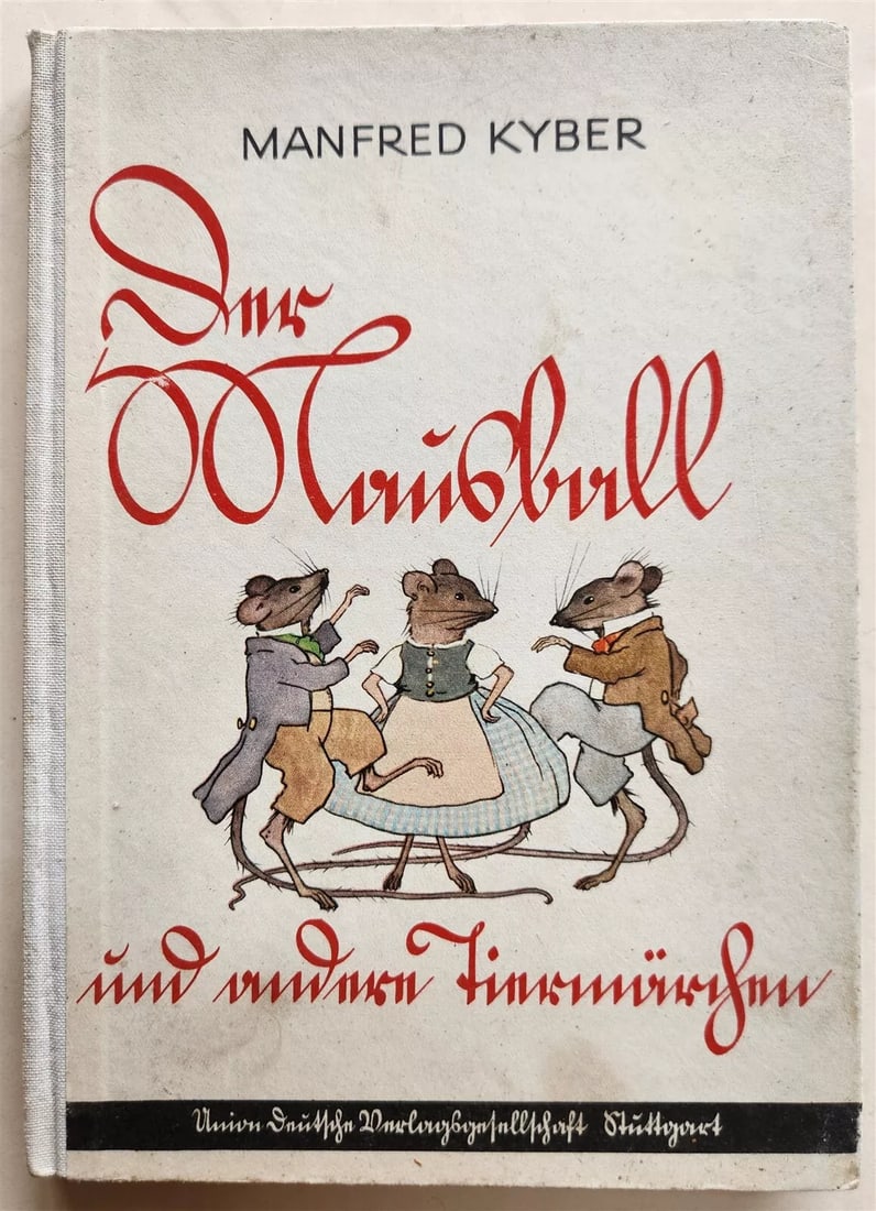 1950s ILLUSTRATED GERMAN CHILDREN BOOK antique ANIMAL TALES (1 of 11)