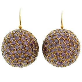 Pink Diamond Rose Gold Ball Earrings