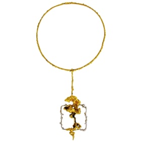 Sterle Paris Two-Tone Gold Pendant Necklace, 1950s