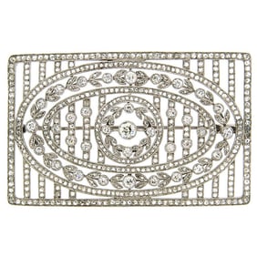 Edwardian Diamond & Platinum Brooch Pin 1920's