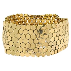 Vintage Van Cleef & Arpels Scale Pattern Bracelet 18k Gold