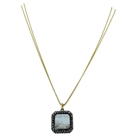 Renee Lewis 18k Gold Diamond Crushed Crystal Shake Pendant Necklace