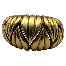 Tiffany & Co. 18k Gold Ring Ribbed Design