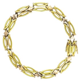 Vintage Two-Tone 14k Gold Link Bracelet