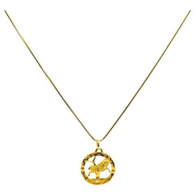 Aries Pendant Gold 18k Zodiac Jewelry 14k Necklace
