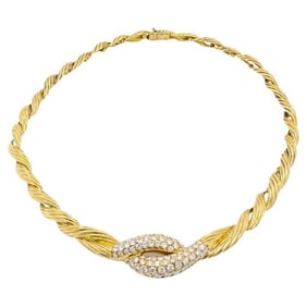 Van Cleef & Arpels Collar Necklace 18k Gold Diamond