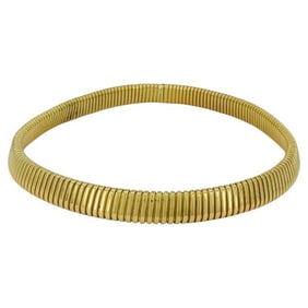 Vintage Carlo Weingrill 18k Gold Tubogas Choker Necklace