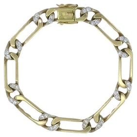 Vintage Van Cleef & Arpels 18k Two-tone Gold Diamond Link Bracelet