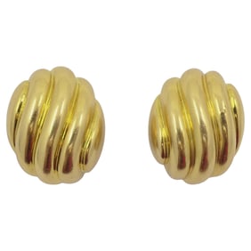 Cartier Earrings 18k Gold Shell Design