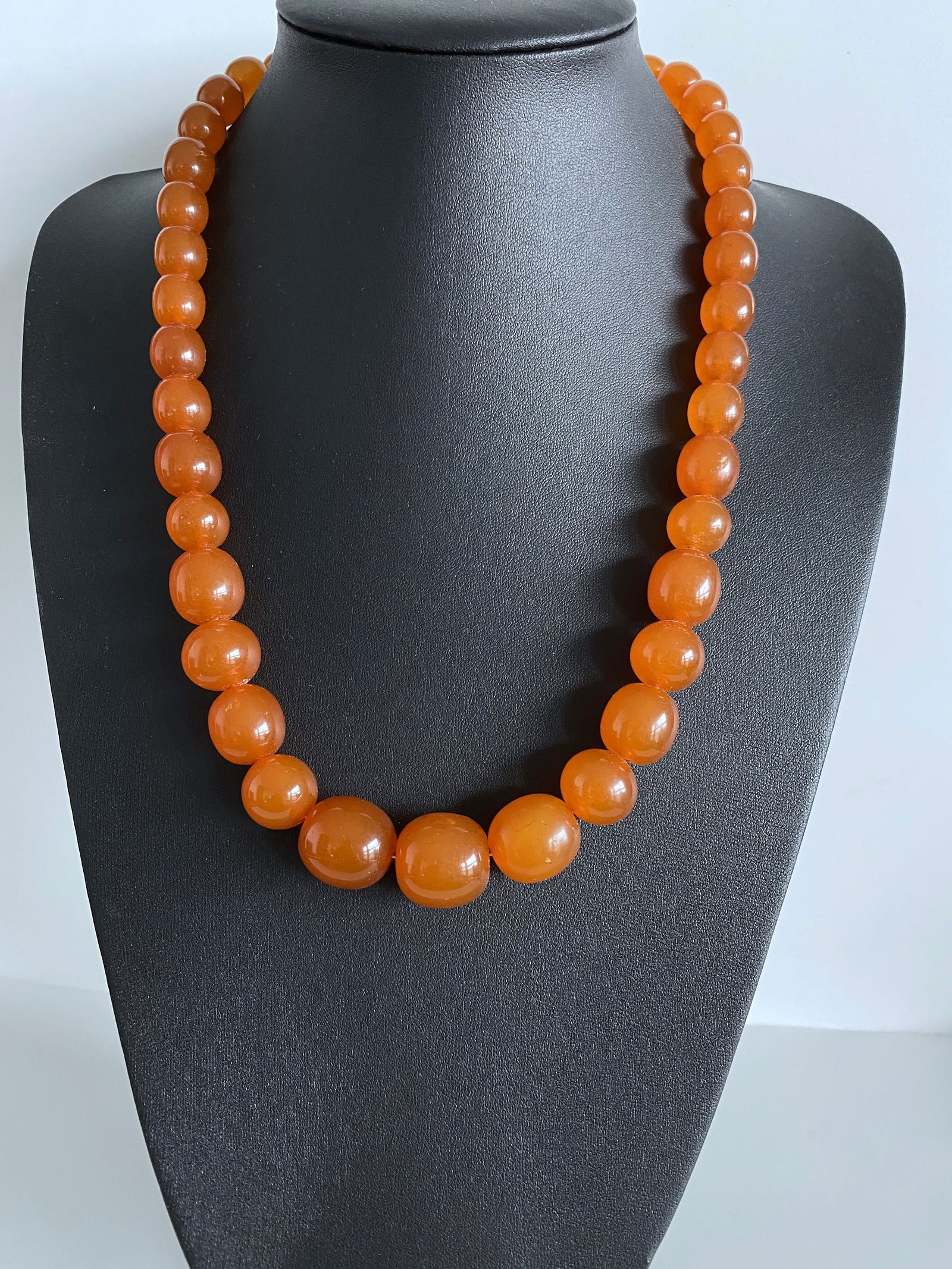 Antique Amber Necklace made from Oval shaped Amber beads (1 of 9)