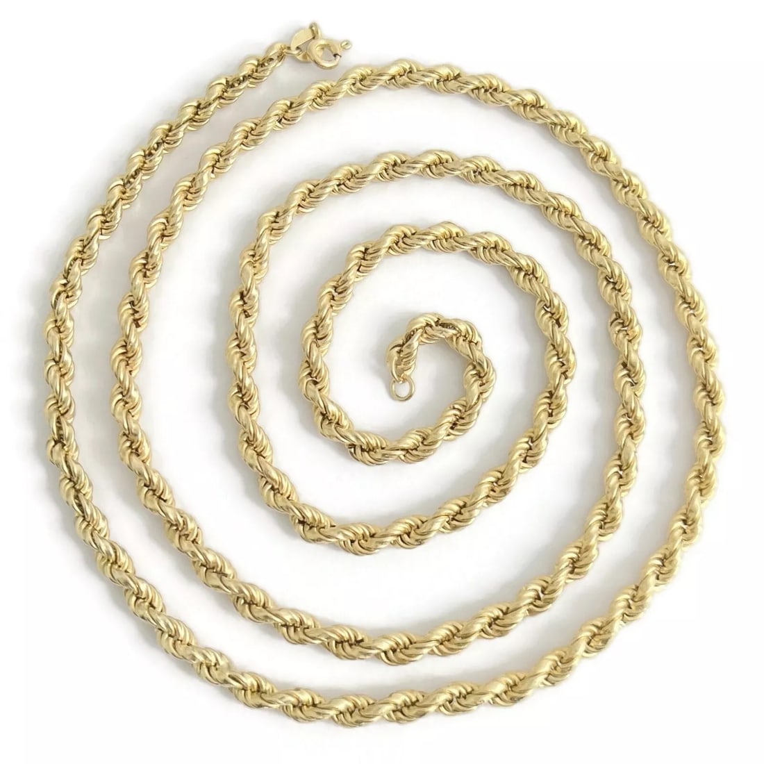 Vintage Long Rope Chain Necklace 18K Yellow Gold, 27 Inches, 4.1 mm, 22.65 Grams (1 of 6)