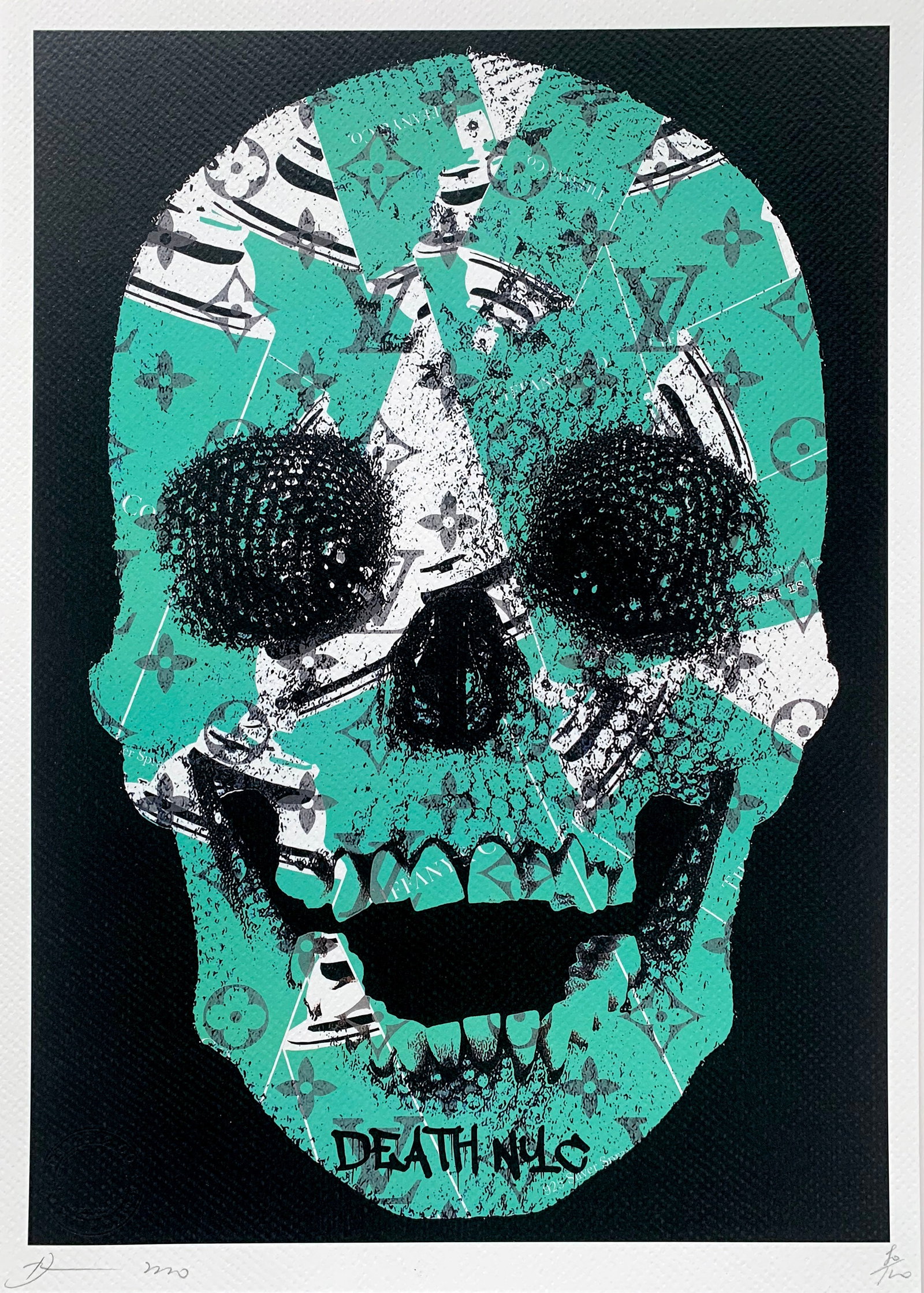 Death NYC Damien Hirst Louis Vuitton: Title: Death NYC Damien Hirst Louis Vuitton Materials: Giclee on Fine art 300 gsm paper Date/Period: 21st Century Size: 17 3/4 x 12 1/2 inches Artist: Death NYC, limited edition giclee on paper, out o
