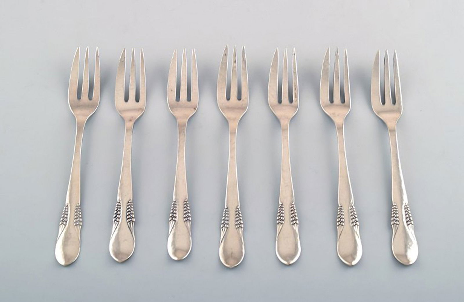 Danish silver (830) cake forks. 7 pcs. in stock. (1 of 4)