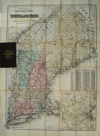 1894 Johnson Map of New England States -- Johnson's Section Map and Index of the New England States