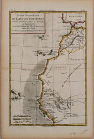 1770 Bonne Map of Northwest Africa -- Partie Occidentale De L'Ancien Continent, Depuis Lisbonne