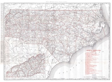 Rand-Mcnally Vest Pocket Map of North Carolina
