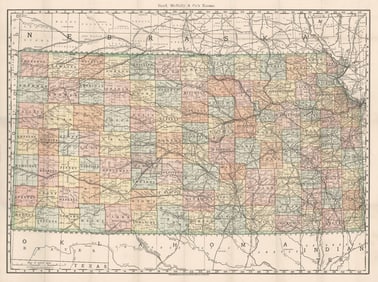Rand, McNally & Co.'S New Business Atlas Map of Kansas
