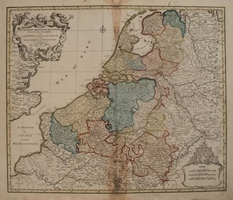 1792 Elwe Map of the Netherlands and Belgium -- Les Dix-Sept Provinces des Pays-Bas