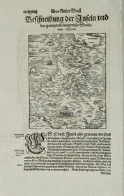 1598 Munster/Petri Maps of Elba [verso] Sicily -- Elba [verso] Sicilia