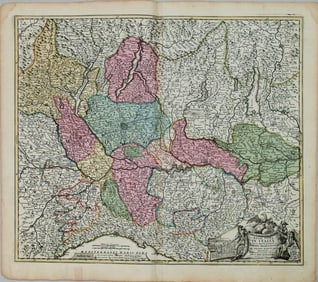 1702 Homann Map of Northern Italy, Milan Included -- Belli Typus in Italia…