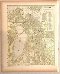 1893 Cram Map of Boston -- Boston