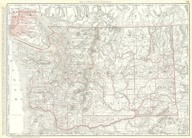 Rand, McNally & Co.'S New Business Atlas Map of Washington.