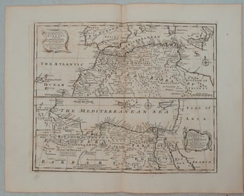 1782 Bowen Map of North Africa on Two Maps -- A New & Accurate Map of the Western Parts of Barbary,