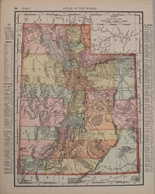 1898 Rand McNally Map of Utah [verso] Wyoming -- Utah [verso] Wyoming