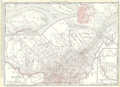 Rand, McNally & Co.'S New Business Atlas Map of Quebec.
