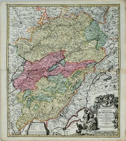 1720 c. Homann Map of Burgundy and Western Switzerland -- Comitatus Burgundiae tam in Primarias ejus