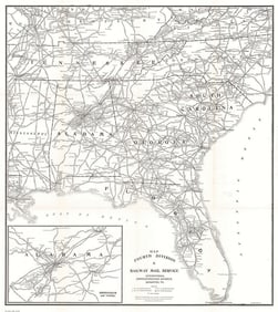 Map Fourth Division Railway Mail Service