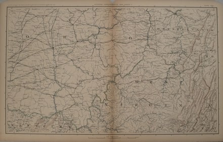 1894 Cowles Civil War Map of Ohio, West Virginia and Parts of Pennsylvania and Kentucky -- General