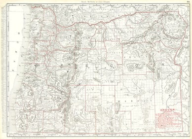 Rand, McNally & Co.'S New Business Atlas Map of Oregon.