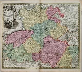 1720 c. Homann Map of Southern Belgium -- Comitatus Hannoniae in Suas Quasque Castellanias