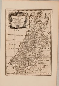 1782 Bowen Map of Holy Land -- An Accurate Map of the Holy Land Divided into the XII Tribes of