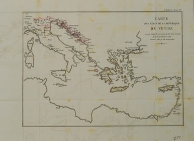 1810 c. Didot Map of Central-Eastern Mediterranean Sea Region -- Carte des Etats de la repiblique de