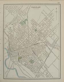 1891 Cram Map of Dallas [verso] Indianapolis -- Dallas Texas [verso] Indianapolis