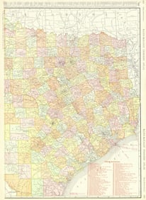 Rand-Mcnally Indexed Atlas [Texas] Eastern And Western Sheets